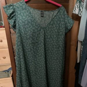green floral dress